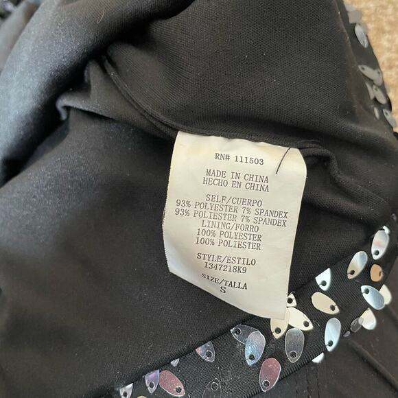 As U Wish women sequin mini dress bodycon black/gold/silver stretch SZ SM Sexy - Picture 7 of 10